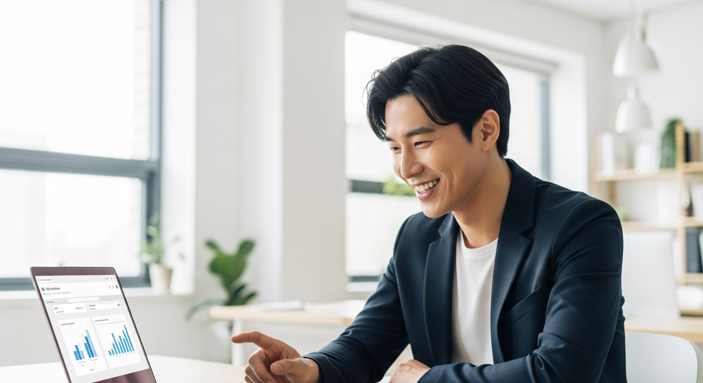 AI 생산성 도구를 선택하고 즉시 업무에 활용할 준비가 된 한국 직장인의 모습